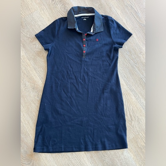 Tommy Hilfiger Polo Dress Womens Large Navy Tennis Preppy Polka Dot Collar‎ - Picture 8 of 12